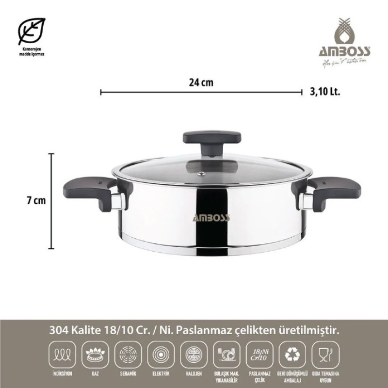 AMBOSS ENIO 18 PARÇA ÇELİK ÇEYİZ SETİ