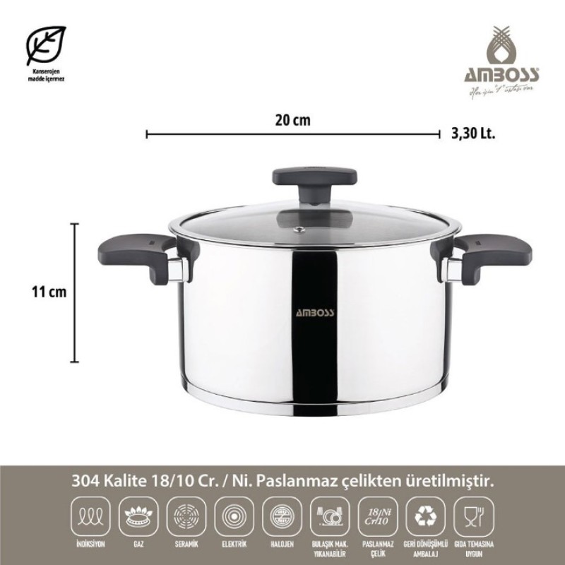 AMBOSS ENIO 18 PARÇA ÇELİK ÇEYİZ SETİ