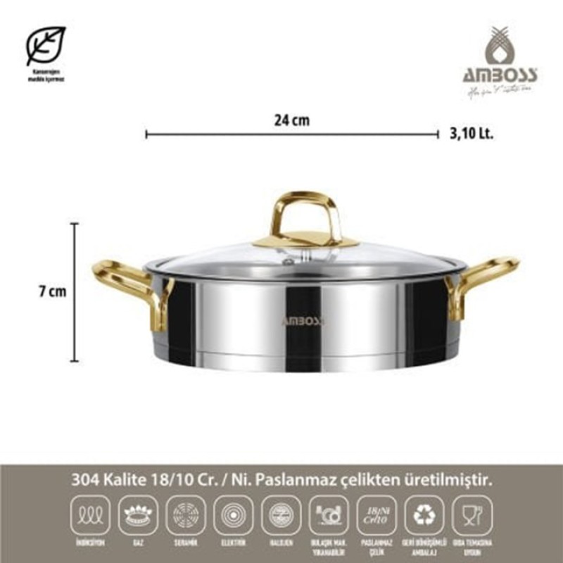 AMBOSS DIAMOND 18 PARÇA ÇELİK ÇEYİZ SETİ