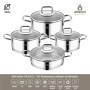 AMBOSS STRANIER 8 PARÇA SÜZGEÇLİ ÇELİK TENCERE SETİ DIA 6572