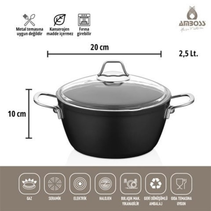 AMBOSS DARK DERİN TENCERE 20 CM