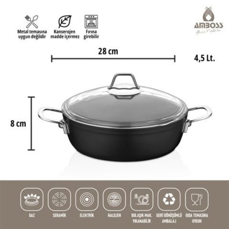 AMBOSS DARK BASIK TENCERE 28 CM