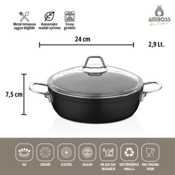 AMBOSS DARK BASIK TENCERE 24 CM