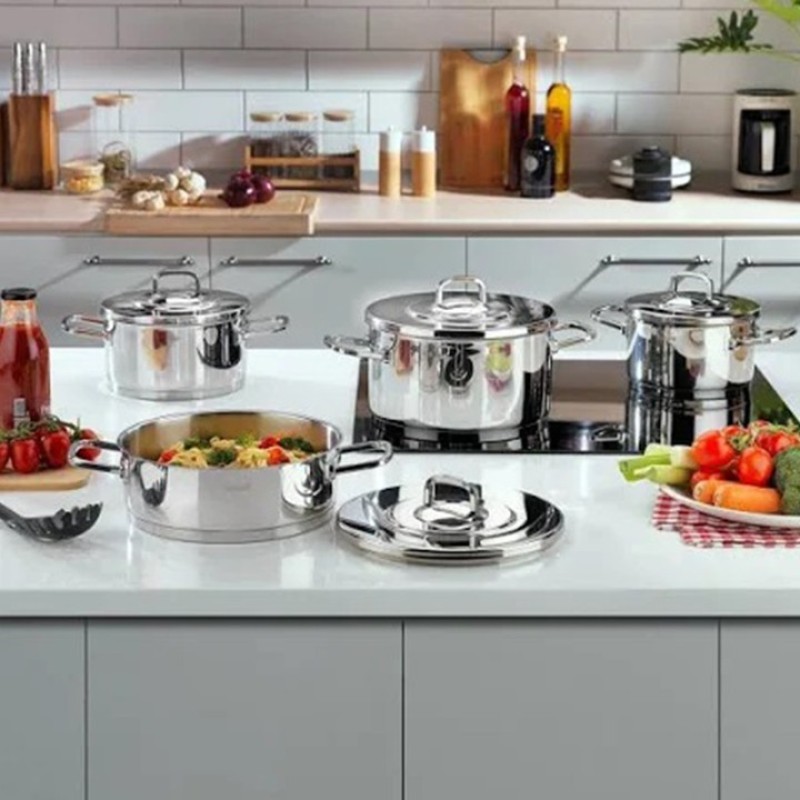 SCHAFER NEW PRIME 8 PARÇA ÇELİK TENCERE SETİ