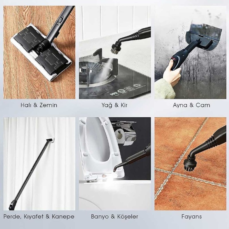 PIRANTECH ÇOK FONKSİYONLU BUHARLI TEMİZLEYİCİ CB-107C