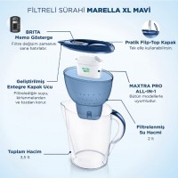 BRITA MARELLA XL PRO 3,5 LT MAVİ SÜRAHİ 30237