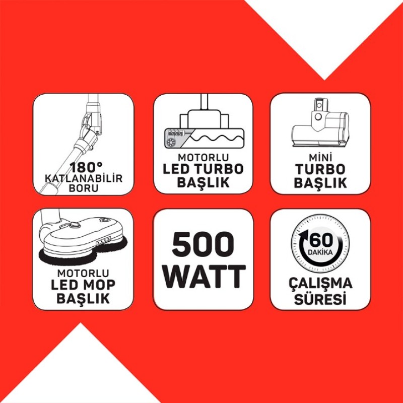 ARZUM MAGICLEAN HYDROFLEX DİKEY ŞARJLI SÜPÜRGE AR4210-01