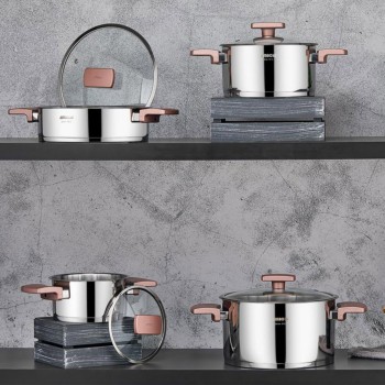 AMBOSS ENIO 18 PARÇA ÇELİK ÇEYİZ SETİ ROSEGOLD
