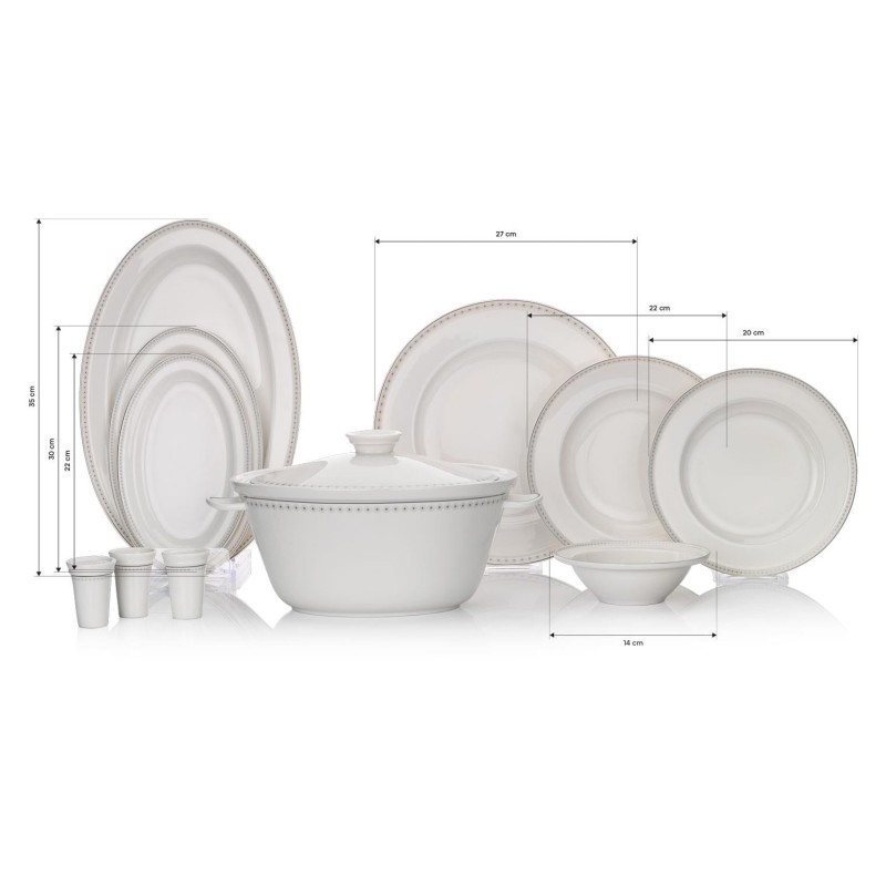 SCHAFER QUEEN CLASSY BONE 60 PARÇA YEMEK TAKIMI GUM 01