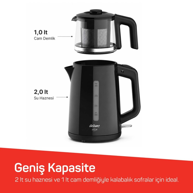 ARZUM AR3151-01 JOLLIE ÇAY MAKİNESİ-SİYAH