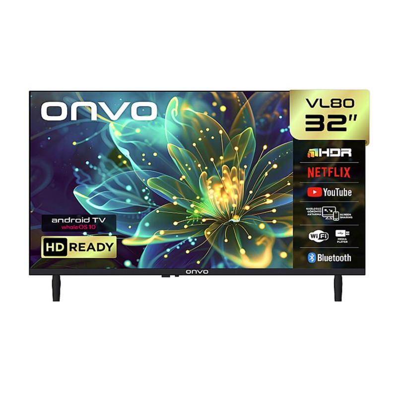 ONVO 32'' 82 EKRAN HD READY FRAMELESS WHALE OS 10 TELEVİZYON 32VL80F2HA