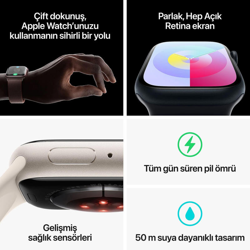 APPLE WATCH S9 45MM RED S/M AKILLI SAAT MRXJ3TU A