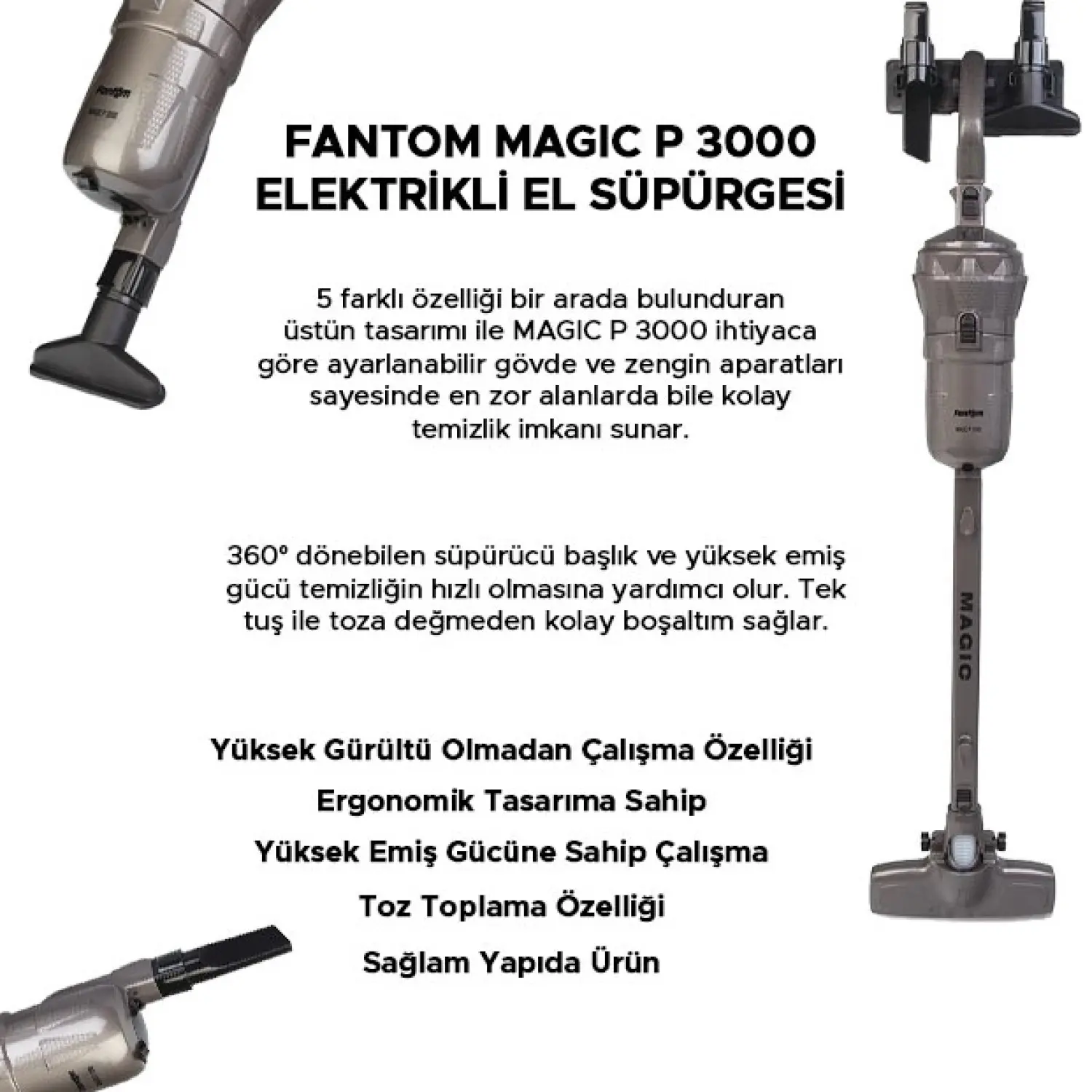 Resim FANTOM MAGIC ELEKTRİKLİ EL SÜPÜRGESİ P 3000 