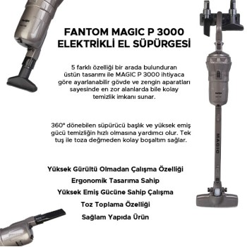 FANTOM MAGIC ELEKTRİKLİ EL SÜPÜRGESİ P 3000