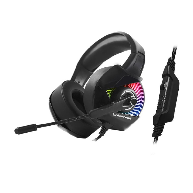 RAMPAGE TYPHOON 7.1 RGB LEDLİ OYUNCU MİKROFONLU KULAKLIK RM K66