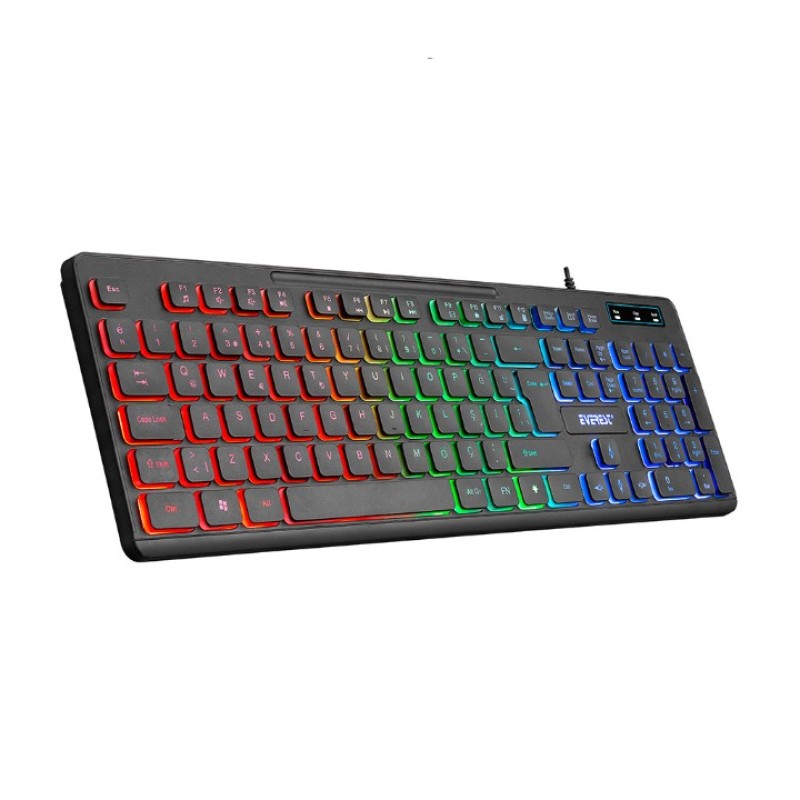 EVEREST SLEEK USB GÖKKUŞAĞI AYDINLATMALI OYUNCU KLAVYESİ KB 120