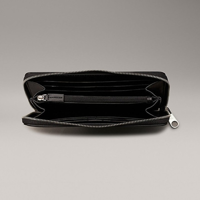CALVIN CLEIN SİYAH KADIN CÜZDAN SS25 SCULPTED ZIP AROUND MONO K60K60763401R
