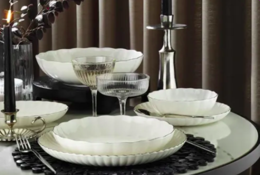 KÜTAHYA BONE LUZ FORM 52 PARÇA YEMEK TAKIMI BNLZF52YT220