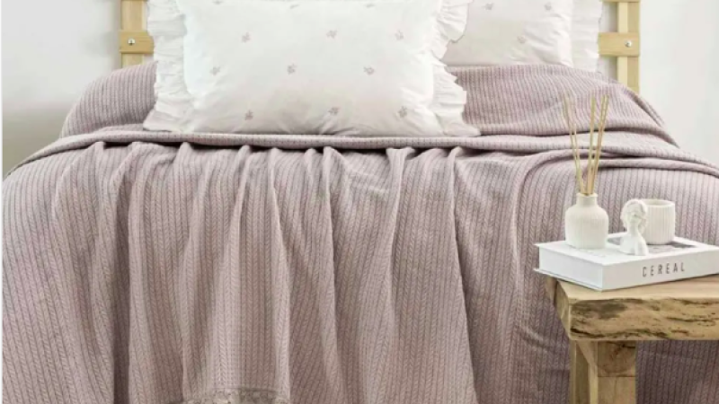 ZEBRA CASA ROSY ÇİFT KİŞİLİK NAKIŞLI PİKE TAKIMI